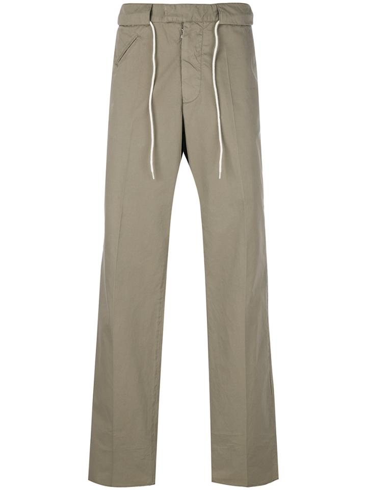 Maison Margiela Woven Drawstring Trousers - Green