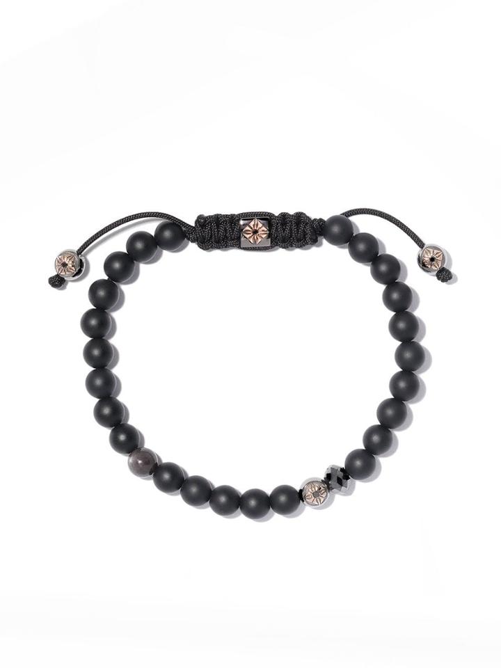 Shamballa Jewels 18kt Rose Gold & Black Diamond Beaded Non-braided