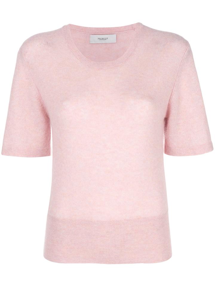 Pringle Of Scotland Short-sleeve Fitted Sweater - Pink & Purple
