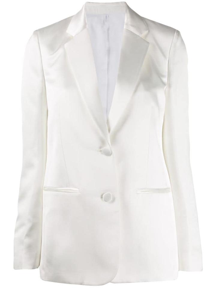 Helmut Lang Two-button Satin Blazer - White