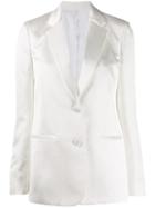 Helmut Lang Two-button Satin Blazer - White