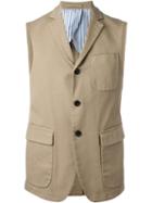 Wooster + Lardini Single Breasted Waistcoat, Men's, Size: 48, Nude/neutrals, Cotton/polyester/spandex/elastane