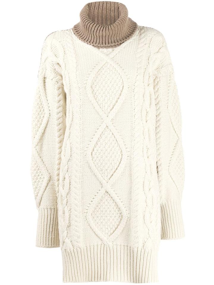Joseph Turtle Neck Cable Knit Jumper - Neutrals