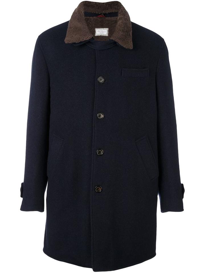 Brunello Cucinelli Contrast Collar Coat