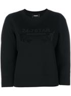 Dsquared2 - Embroidered Sweatshirt - Women - Polyurethane/viscose - Xs, Black, Polyurethane/viscose