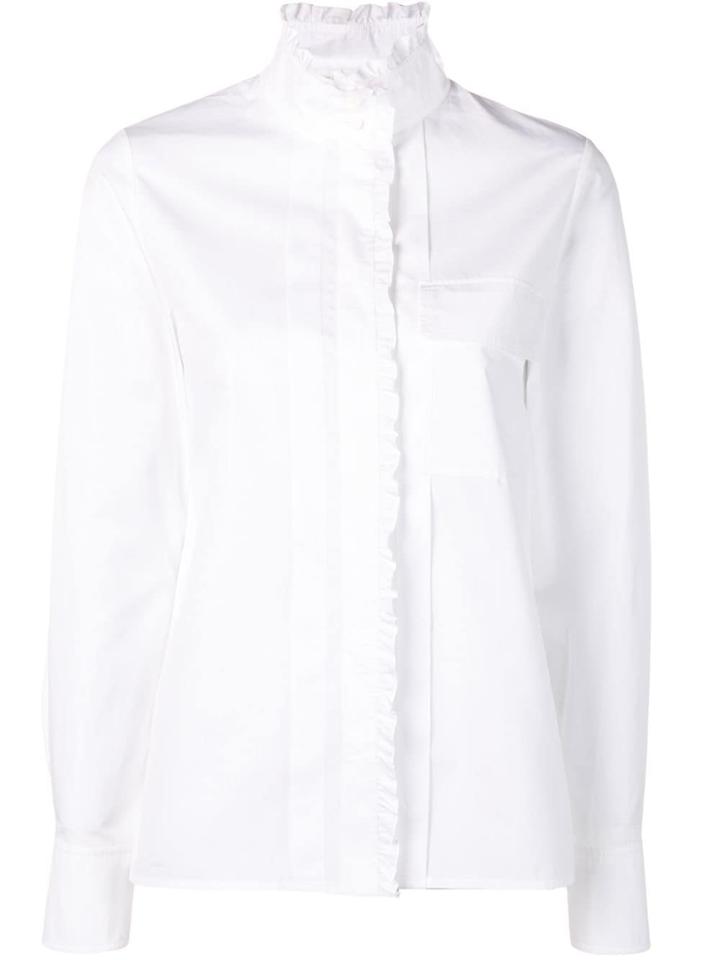 Chloé High Neck Frilled Blouse - White
