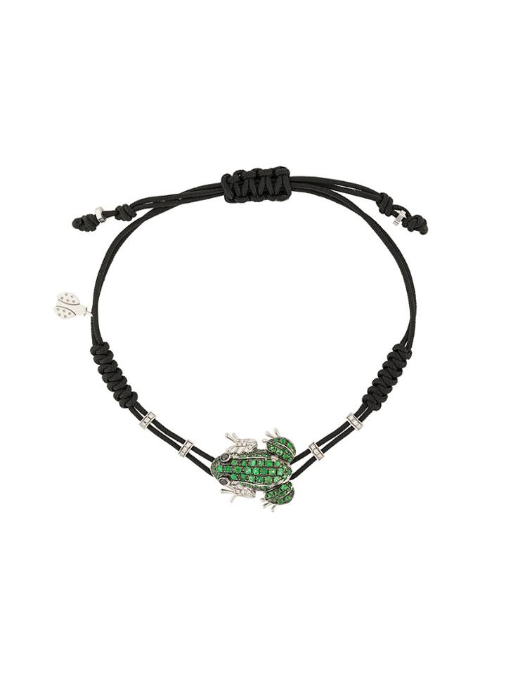 Pippo Perez 18kt White Gold, Garnet And Diamond Frog Bracelet - Black