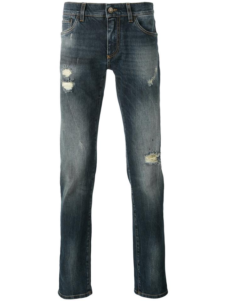 Dolce & Gabbana - Distressed Jeans - Men - Cotton/spandex/elastane - 50, Blue, Cotton/spandex/elastane