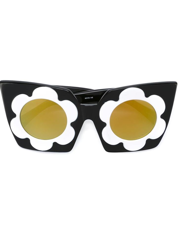 Linda Farrow Markus Lupfer X Linda Farrow 'daisy Shades' Sunglasses, Women's, Blue, Acetate