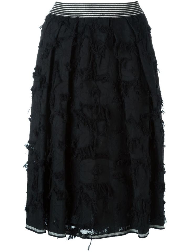 Twin-set Distressed Skirt, Women's, Size: M, Black, Cupro/cotton/polyamide