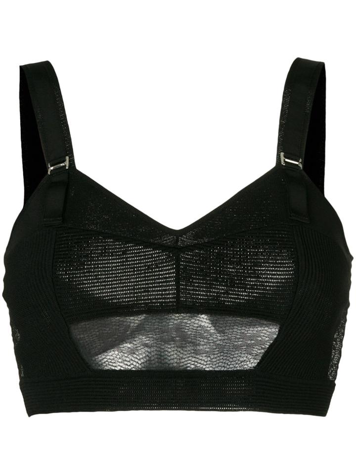 Alexander Mcqueen Bralette-style Mesh Top - Black