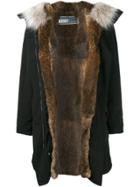 Army Yves Salomon Black Brown Fur Lined Parka