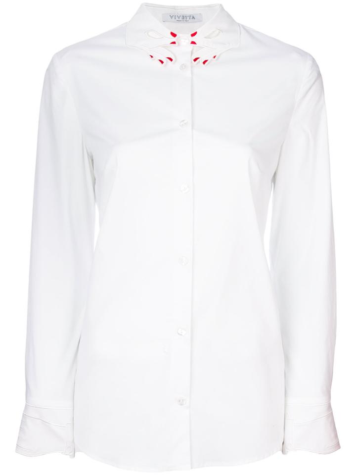 Vivetta Embroidered Collar Shirt - White