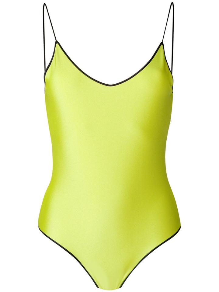 Oseree Lace Insert Swimsuit - Yellow & Orange