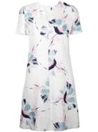 Giorgio Armani Floral Print T-shirt Dress, Women's, Size: 44, White, Silk/polyamide/acetate/cupro