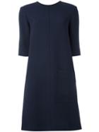 Marni Patch Pocket Shift Dress, Women's, Size: 44, Blue, Silk/acetate/virgin Wool