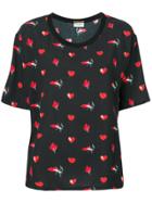 Saint Laurent Heart Print Top - Black