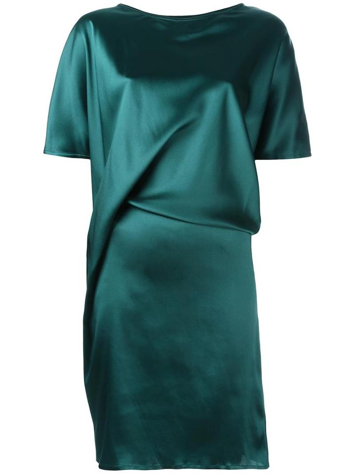 Ann Demeulemeester Shortsleeved Silk Dress, Women's, Size: 38, Green, Silk/spandex/elastane