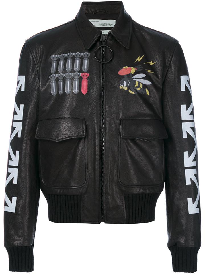 Off-white Printed Bomber Jacket - Black