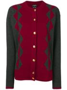 Chanel Pre-owned Two-tone Cashmere Cardigan - Red