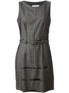 Moschino Vintage Belted Checked Dress - Black