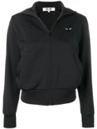 Comme Des Garçons Play Heart Print Track Jacket - Black