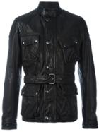 Belstaff Belted Leather Jacket - Black
