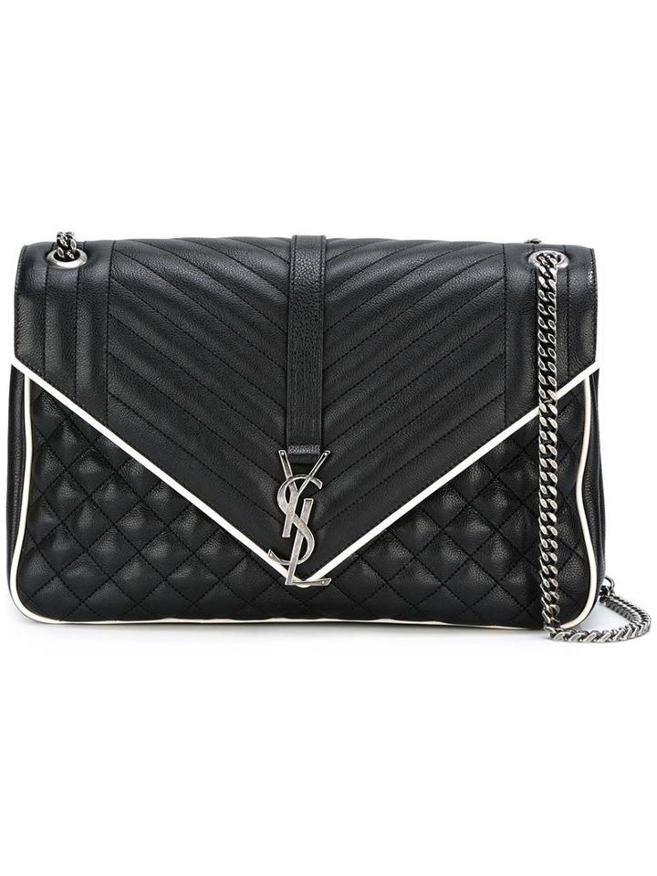Saint Laurent Large 'monogram' Satchel, Women's, Black, Leather