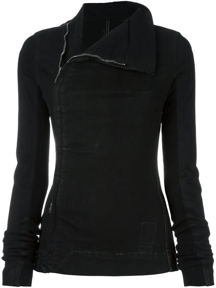 Rick Owens Drkshdw Zipped Turtleneck Jacket, Women's, Size: Small, Black, Cotton