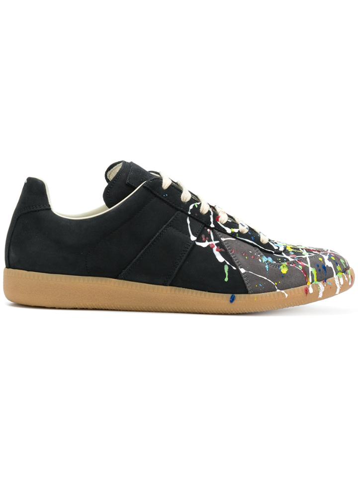 Maison Margiela Replica Paint Splatter Sneakers - Black