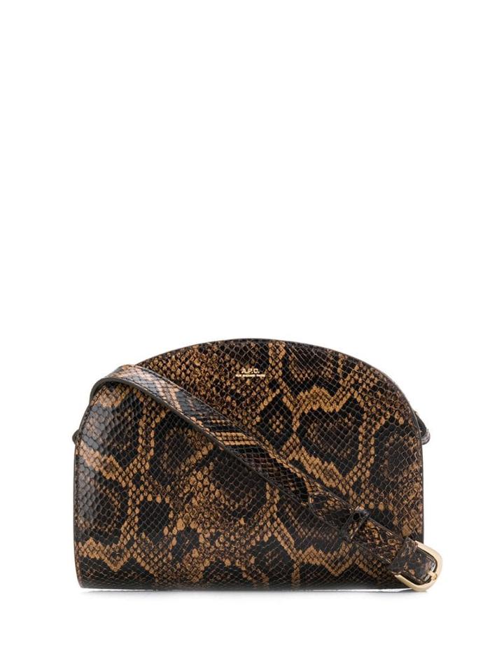 A.p.c. Snakeskin Effect Bag - Brown
