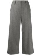 Eleventy Cropped Wide-leg Trousers - Grey