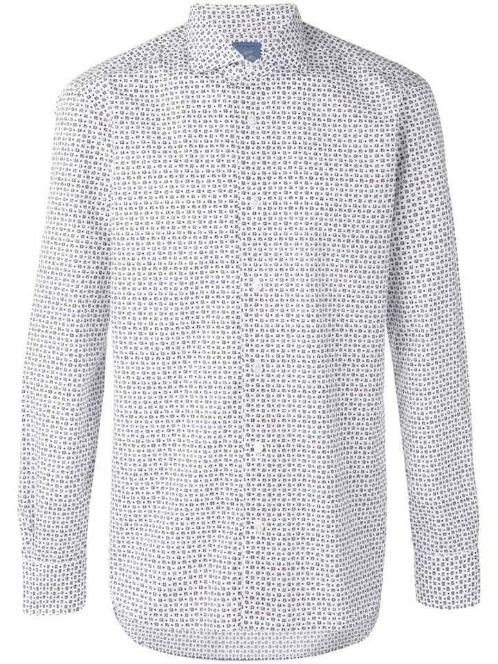 Barba - Printed Shirt - Men - Cotton - 40, White, Cotton