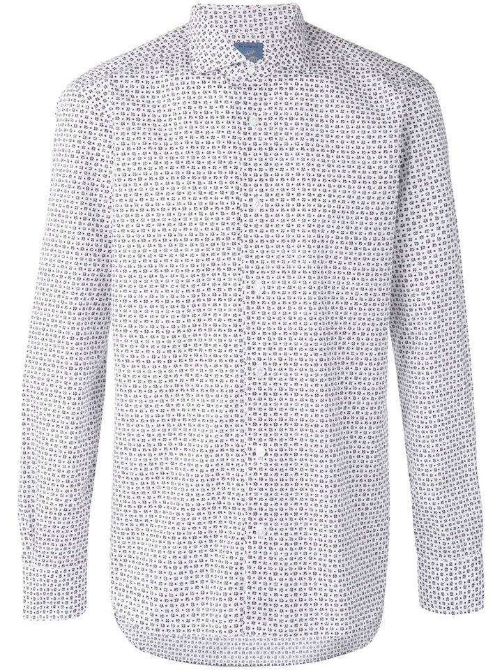 Barba - Printed Shirt - Men - Cotton - 40, White, Cotton