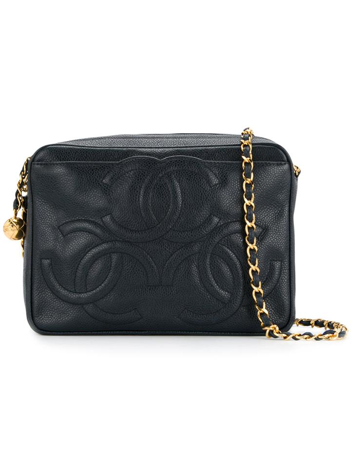Chanel Vintage Triple Cc Chain Shoulder Bag - Blue