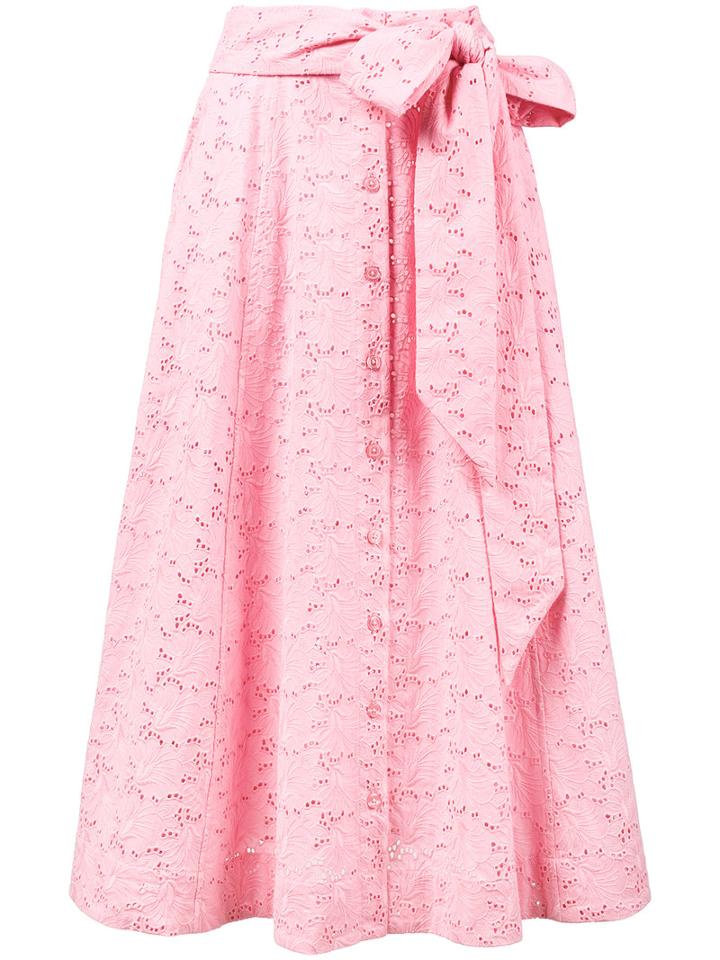 Lisa Marie Fernandez - Eyelet Beach Skirt - Women - Cotton - 1, Pink/purple, Cotton