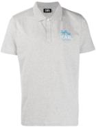 Karl Lagerfeld Logo Print Polo Shirt - Grey
