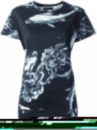 Diesel Koi Print T-shirt, Women's, Size: Small, Blue, Cotton