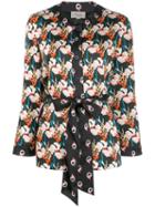 Temperley London Dragonfly Print Tie Waist Jacket - Black