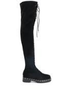 Le Silla Stud-embellished Thigh-high Boots - Black