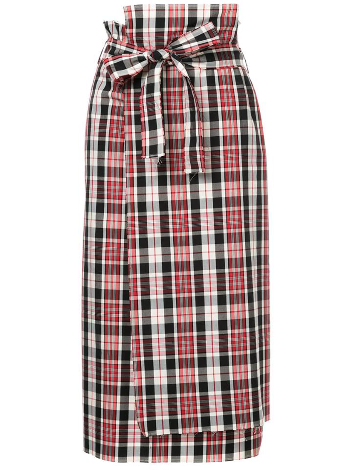 Astraet Plaid Print Midi Skirt - Multicolour