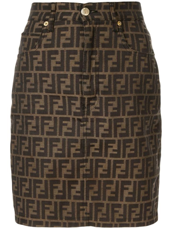 Fendi Pre-owned Zucca Print Skirt - Brown