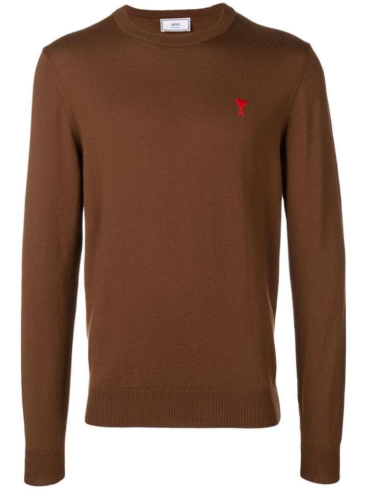 Ami Alexandre Mattiussi Ami De Caur Sweater - Brown