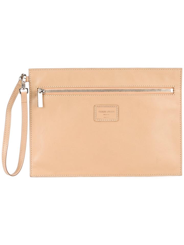 Giorgio Armani Vintage Envelope Clutch - Nude & Neutrals