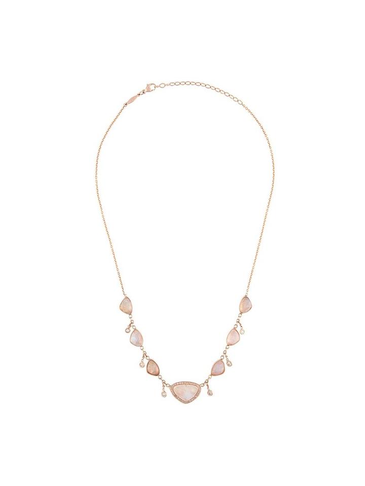 Jacquie Aiche '6 Diamond And Moonstone' Necklace, Women's, Metallic