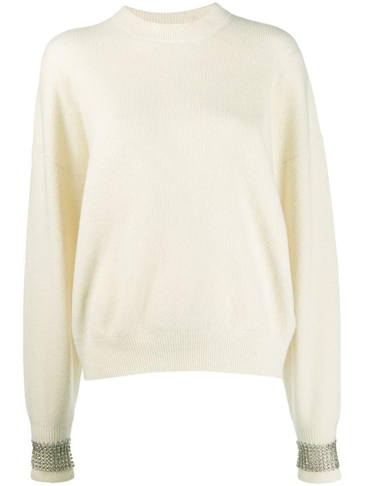 Alexander Wang Embellished Cuffs Jumper - Neutrals