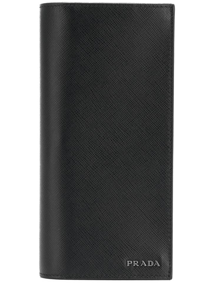 Prada Bicolour Vertical Wallet - Black