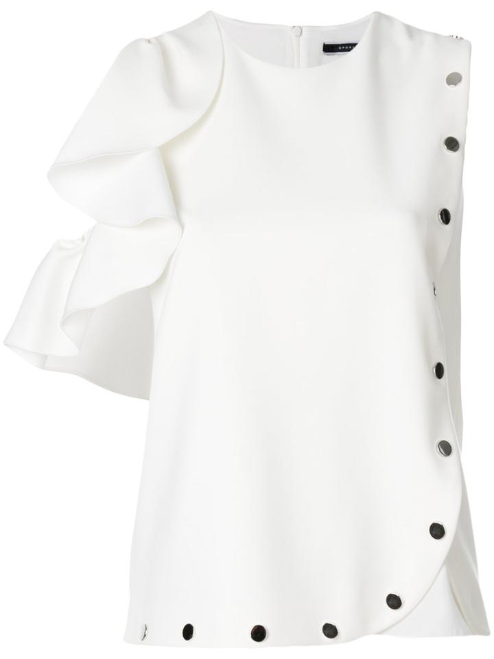 Sportmax Ruffle Sleeveless Blouse - White