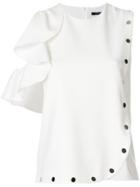Sportmax Ruffle Sleeveless Blouse - White
