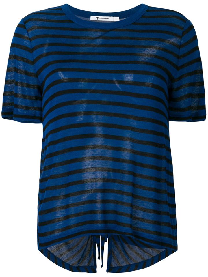 Alexander Wang Striped Cut Out Back T-shirt - Blue